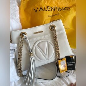 Authentic NWT Valentino By Mario Valentino Leather Kali Handbag in White